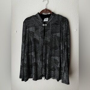 R&M Richards Black Dress shirt with Silver Accents